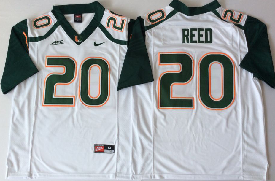 NCAA Men 2018 Miami Hurricanes White 20 REED